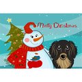 Carolines Treasures Snowman With Longhair Black And Tan Dachshund Fabric Placemat BB1833PLMT